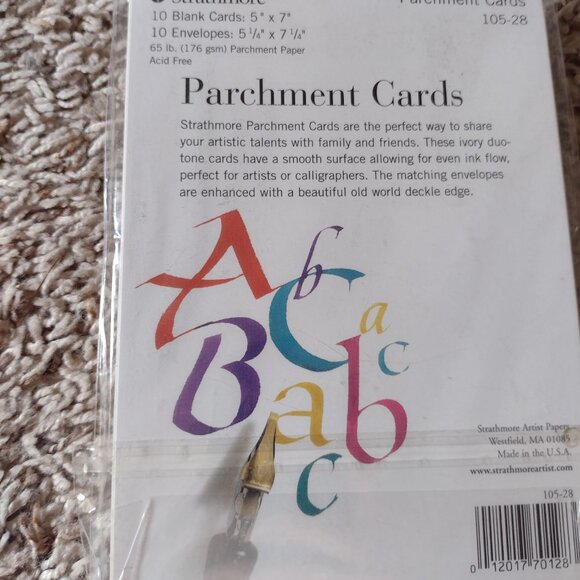 NEW 10-pack Strathmore parchment cards with envelopes - Picture 2 of 2